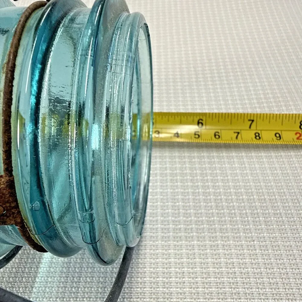 Vintage Ball Ideal Mason Jar Aqua Blue Glass w/ Wire RARE #2 - no lid, not dated